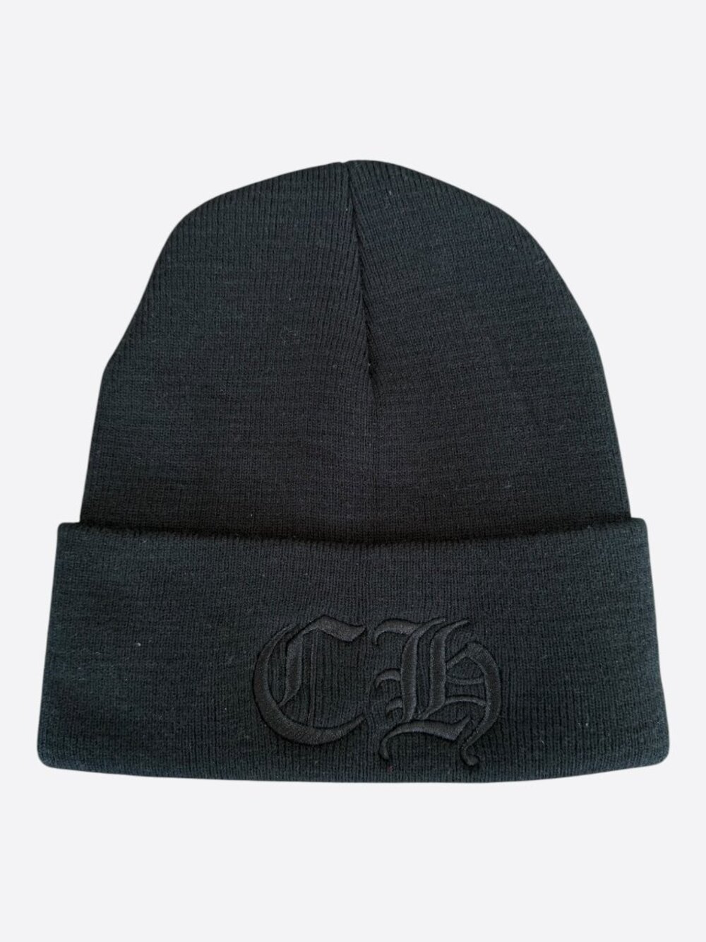Chrome Hearts Black CH Logo Embroidered Beanie